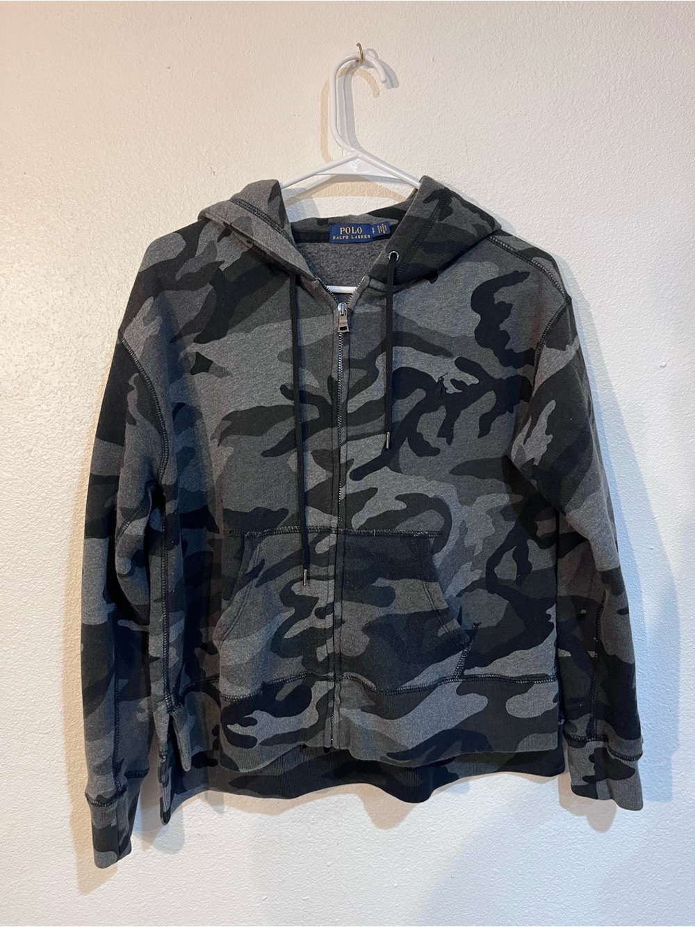 Polo by Ralph Lauren Gray Camo Zip-Up Hoodie